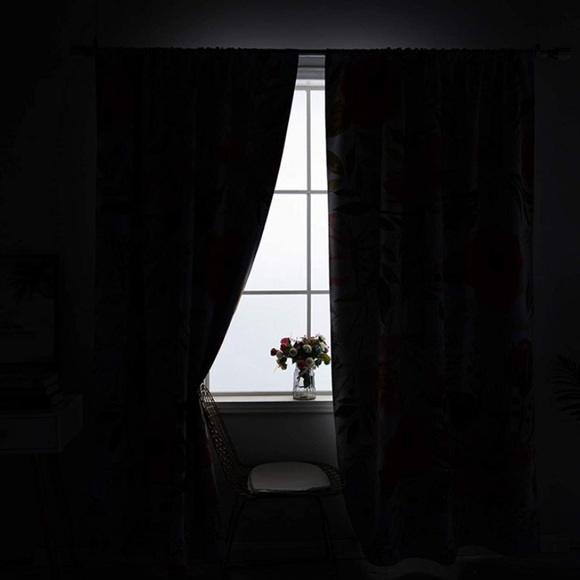 Floral Blackout Curtains Set Pairs - 54W x 96L” - Picture 3 of 7